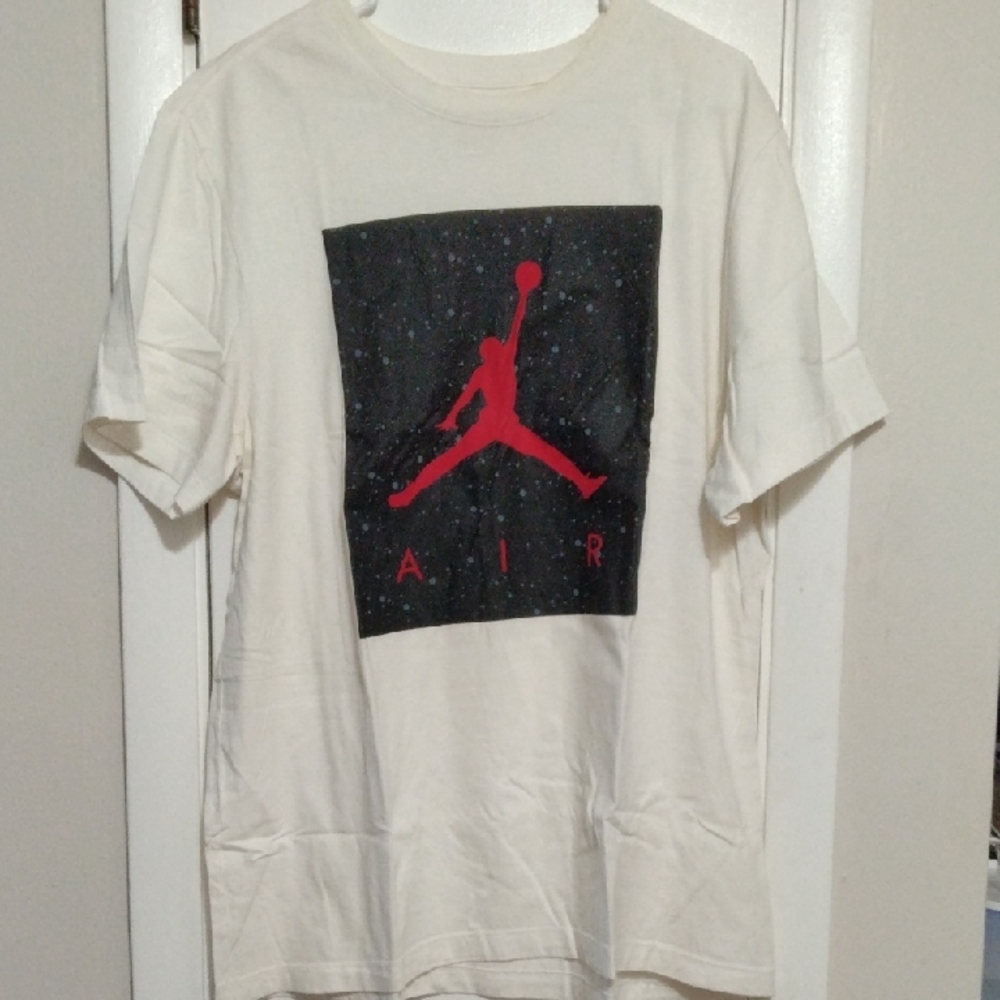 Jordan White Tee with Red Logo